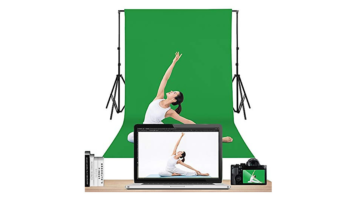 Green Screen Backdrop 5x7 ft Portable Collapsible Background for Videos