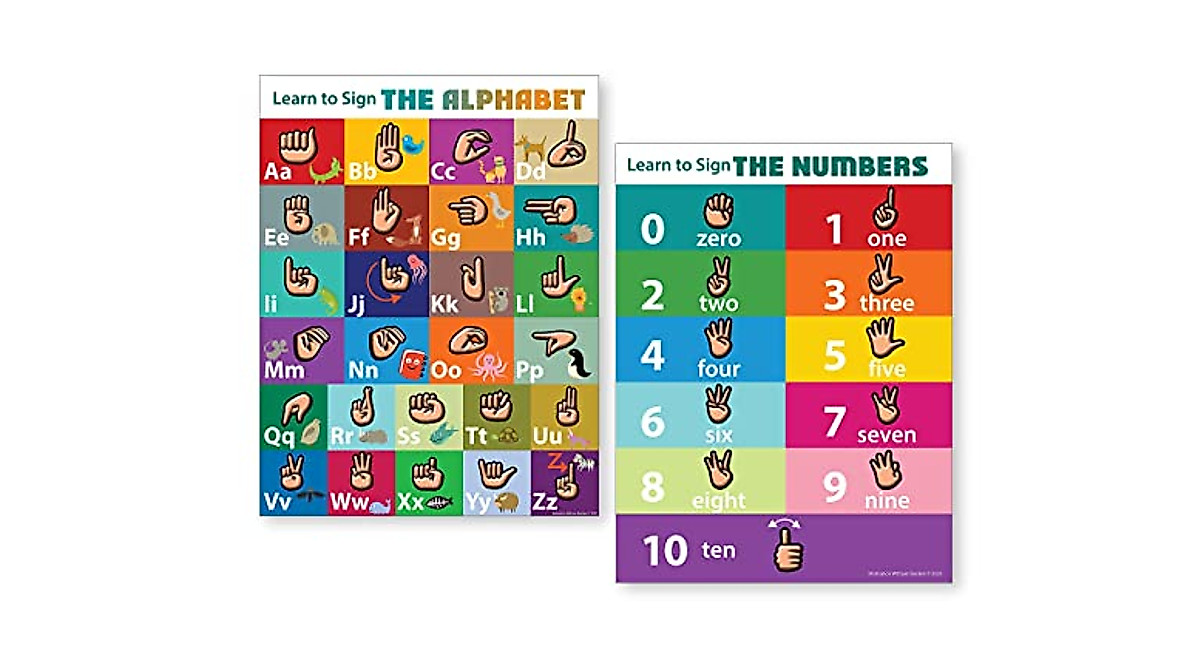 Learn ASL with Kid-Friendly Sign Language Posters | Durable & Educational