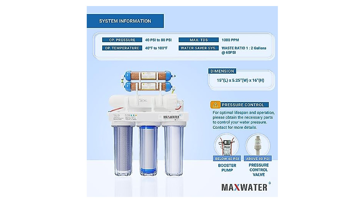Max Water 6 Stage RODI Filtration System for Aquariums