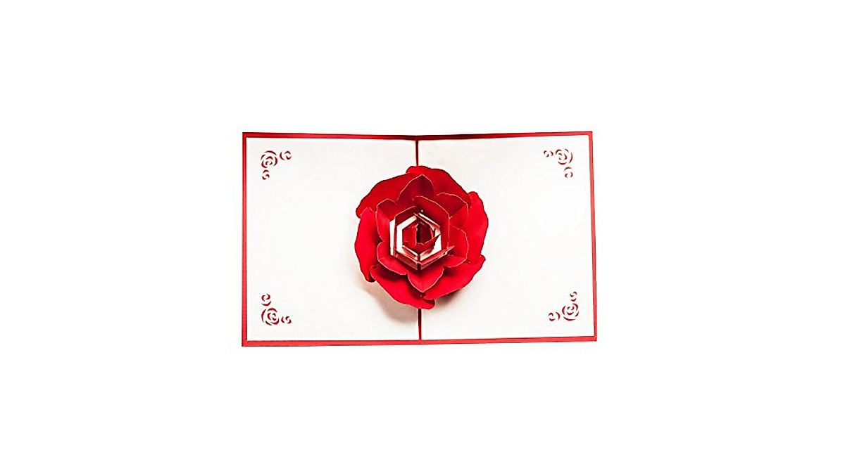 Hunger 3D Pop Up Rose Card for Birthdays & Special Occasions