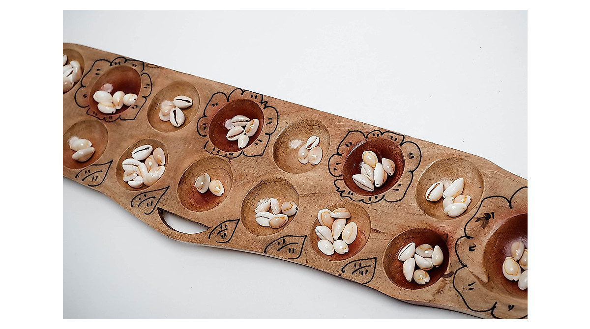 Sungka Board Game with Shells - Traditional Fun