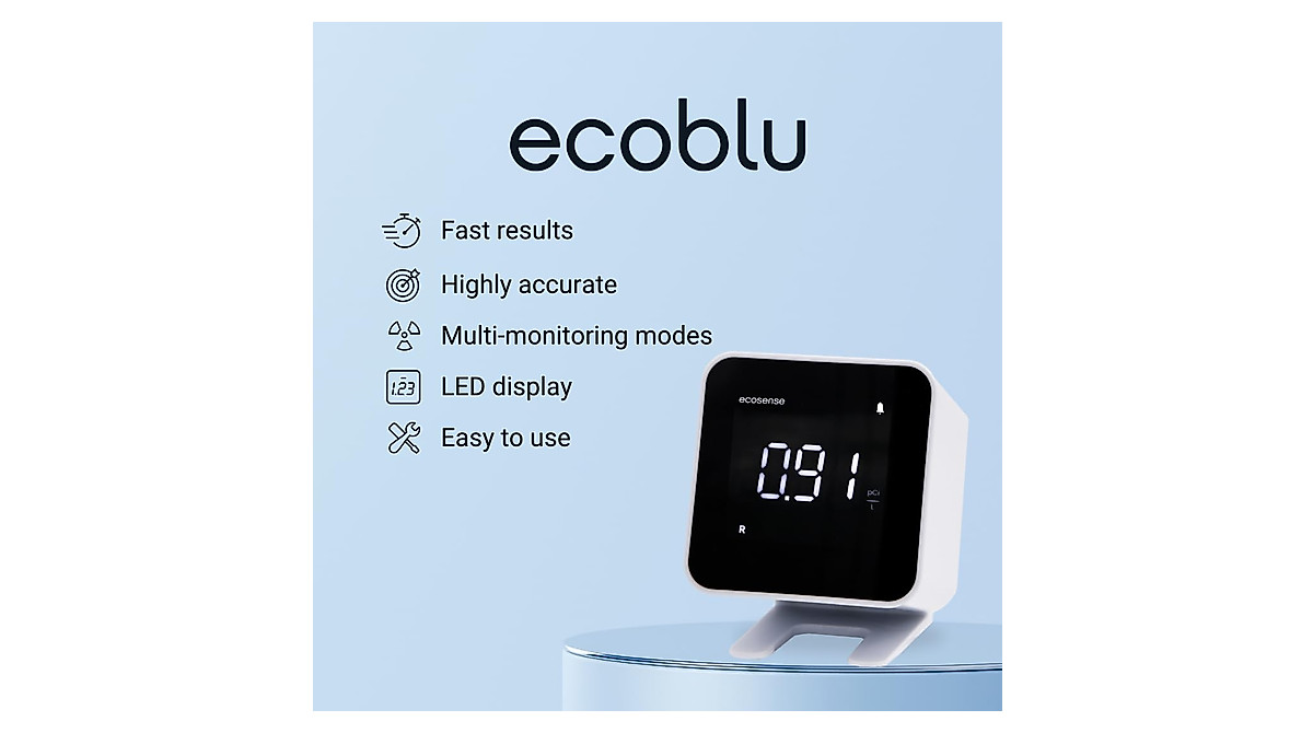 Ecosense EB100 EcoBlu - Fast, Easy Home Radon Detector
