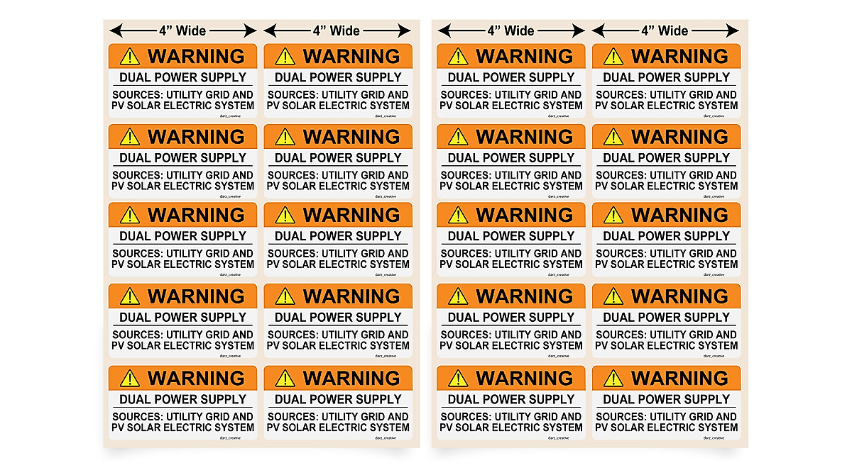 Buy 20 Premium Solar PV Warning Labels - Weatherproof