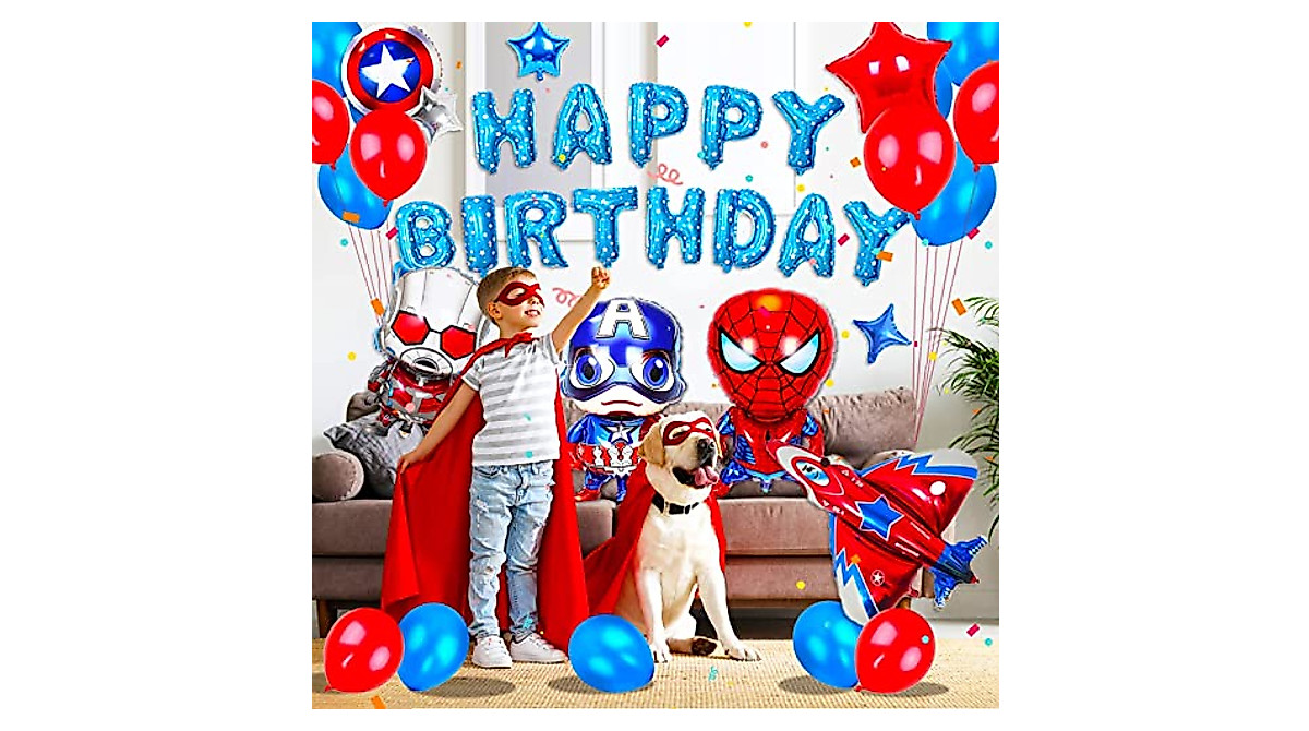 Superhero Birthday Party Decorations - 72 Pack Set