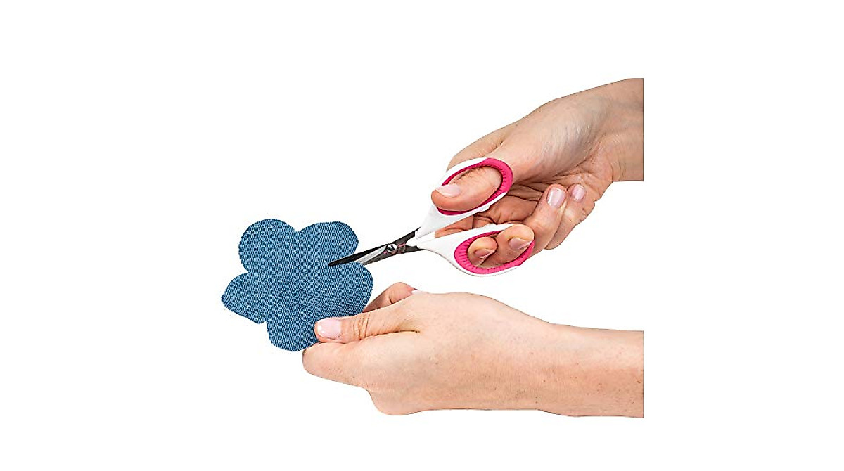 SINGER 4-Inch Craft Scissors with Pink & White Comfort Grip