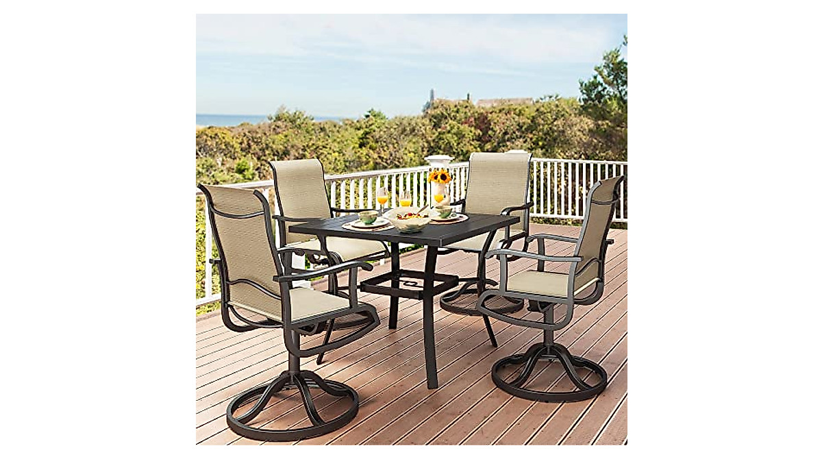 Durable YITAHOME Outdoor Dining Table with Umbrella Hole