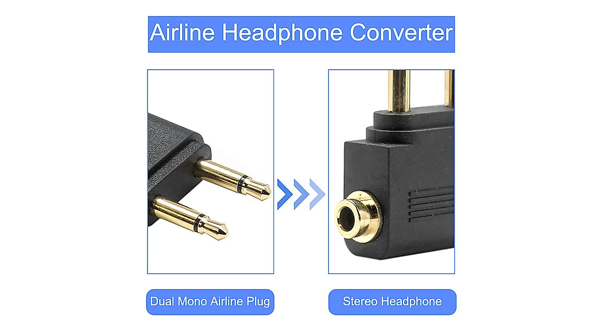 DKARDU Airplane Headphone Adapter - 10 pcs Dual 3.5mm