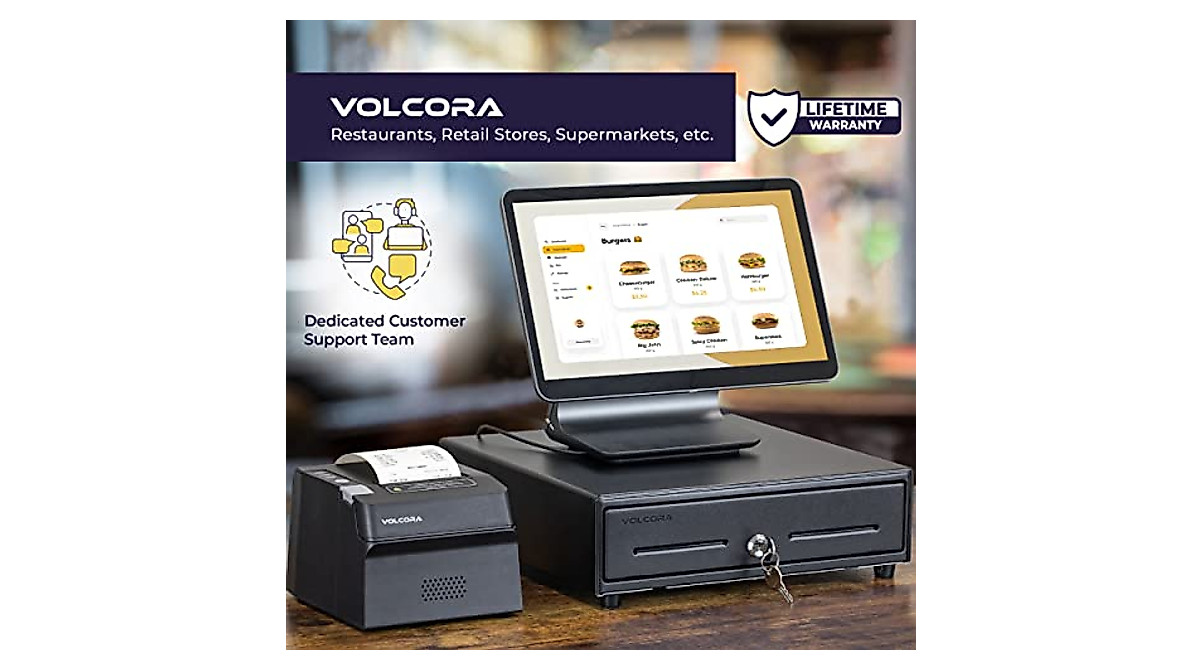 VEVOR Cash Register Drawer, 13" 12 V, For POS System With 4 Bill 5 Coin Cash Tray, Removable