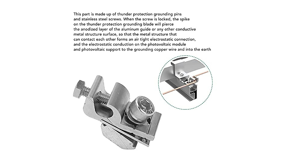 10Pcs Solar Grounding Clips for Photovoltaic Systems - Easy Install