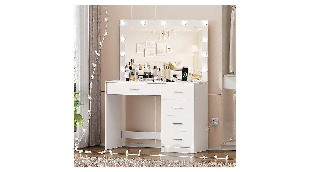 Irontar Vanity Desk: Stylish Makeup Table with Lights