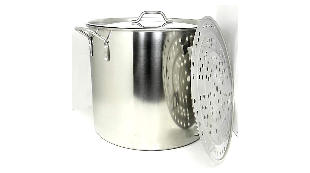 Ballington 80 Qt Stainless Steel Stock Pot w/ Steamer Rack
