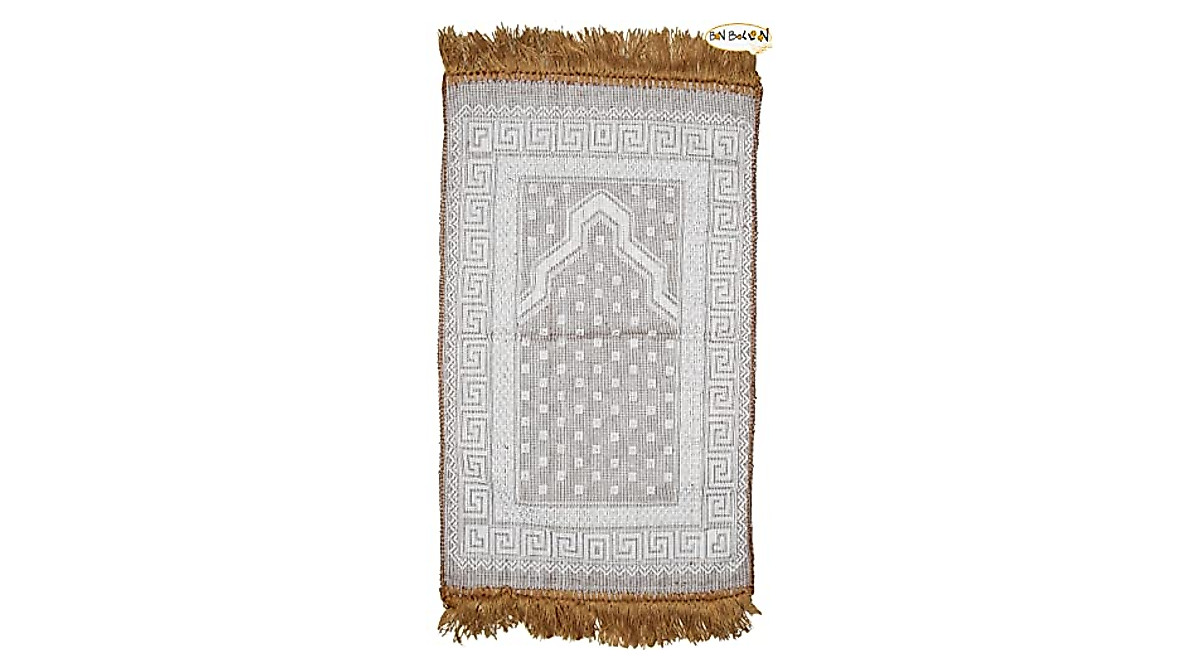 Childrens Islamic Prayer Rug - Light Brown Mini Sajjadah for Kids