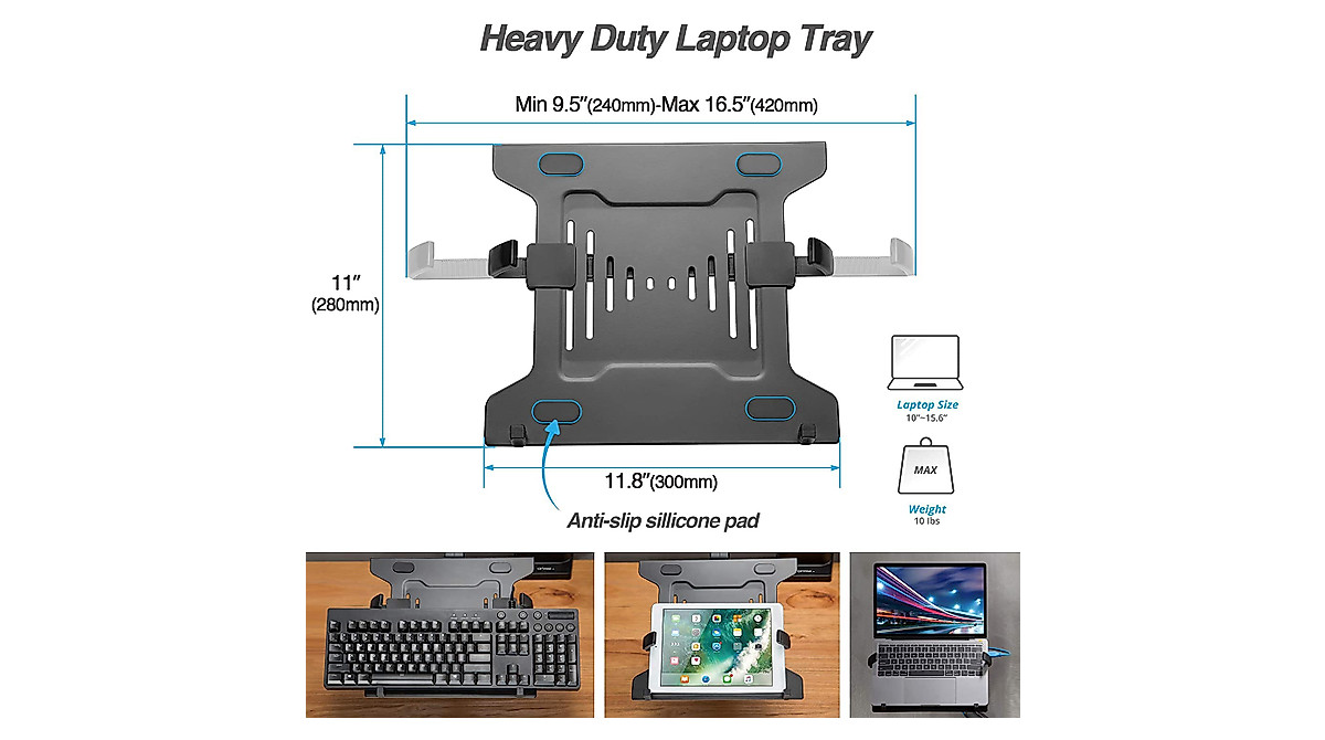 AVLT Laptop & Monitor Mount – Adjustable Dual Motion Desk Arm