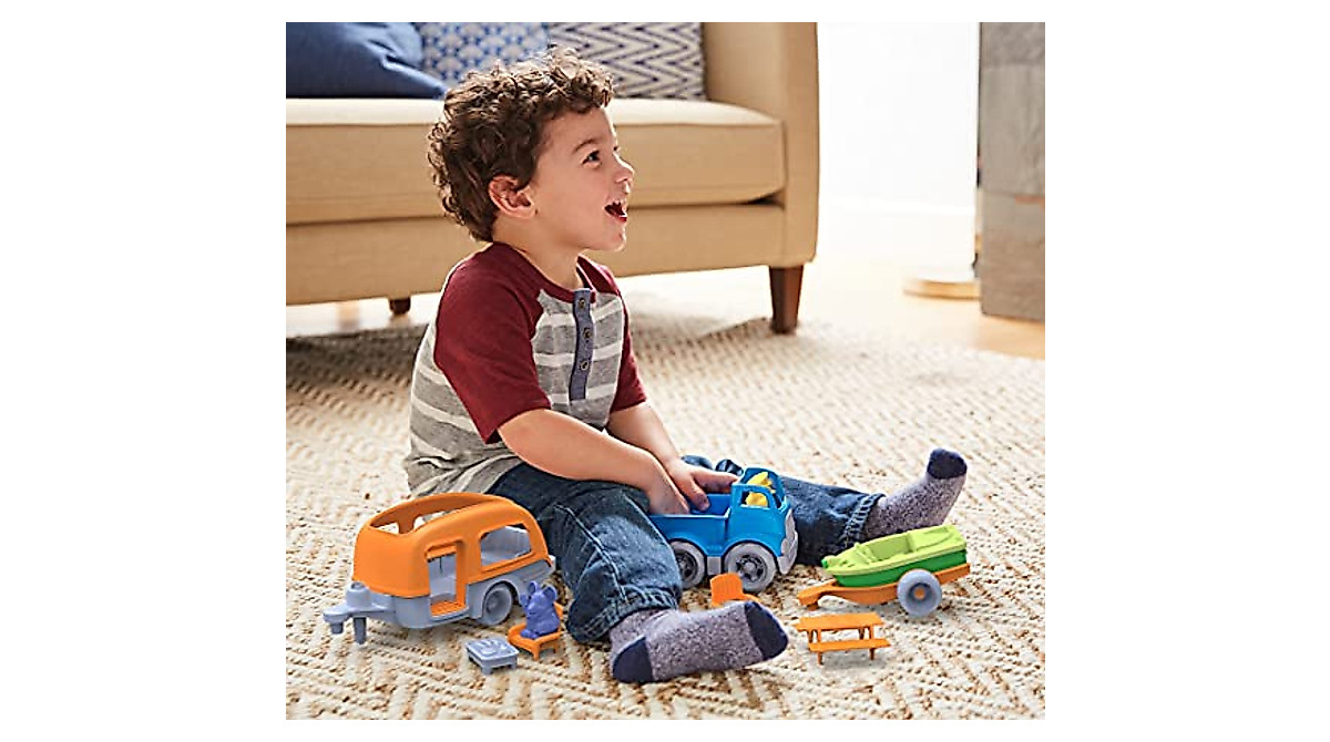 Green Toys RV Camper Set - Eco-Friendly 10-Piece Playset for Kids
