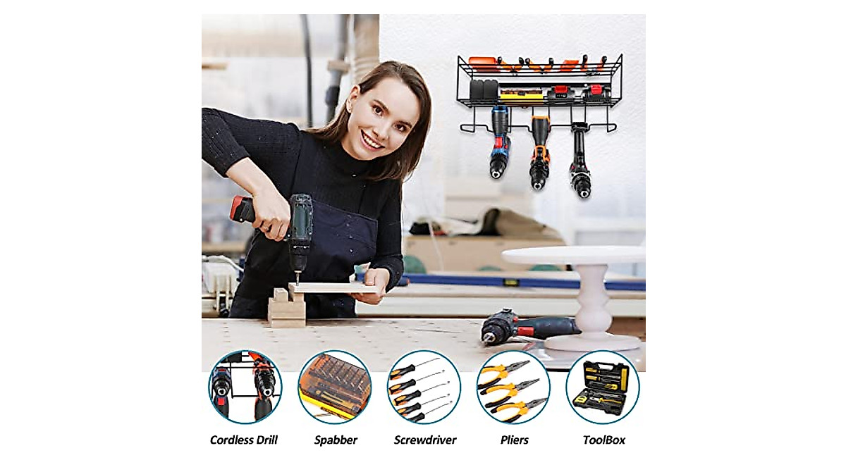 Soldow Power Tool Organizer - Heavy Duty Wall Mount Drill Rack