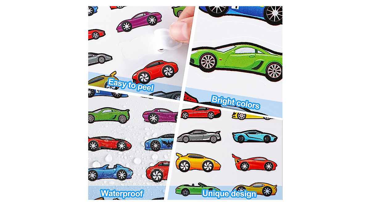 500 Race Car Stickers for Kids - Party Favors & Rewards