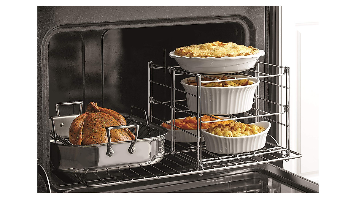 Nifty 3-Tier Oven Rack - Collapsible, Non-Stick & Dishwasher Safe
