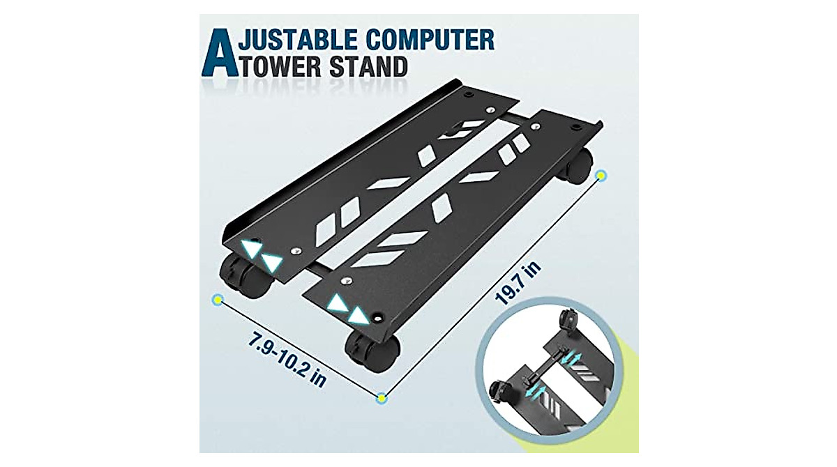 Seloom Adjustable CPU Stand - Heavy-Duty Mobile PC Riser