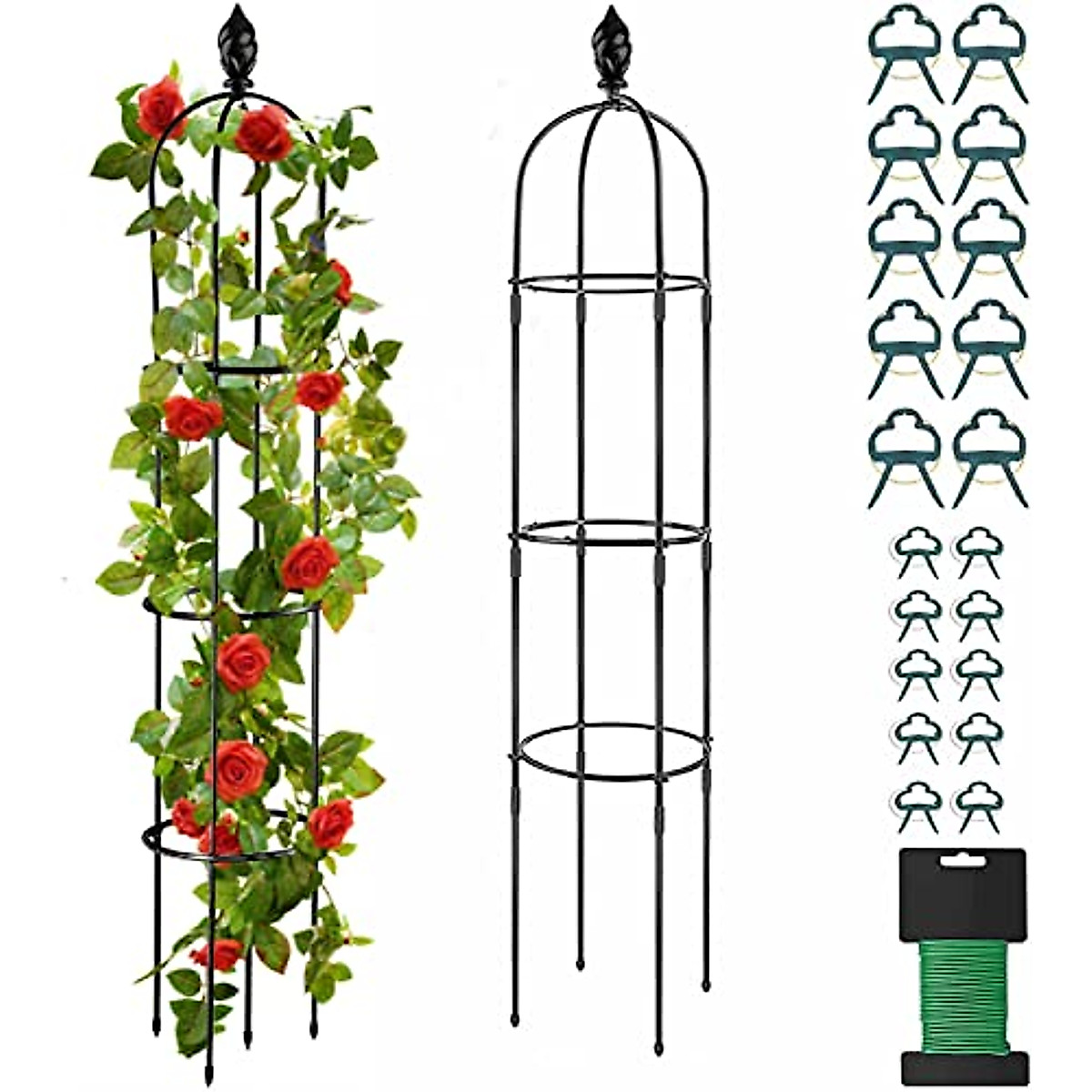 6ft Obelisk Trellis for Climbing Plants - Durable, Adjustable Support