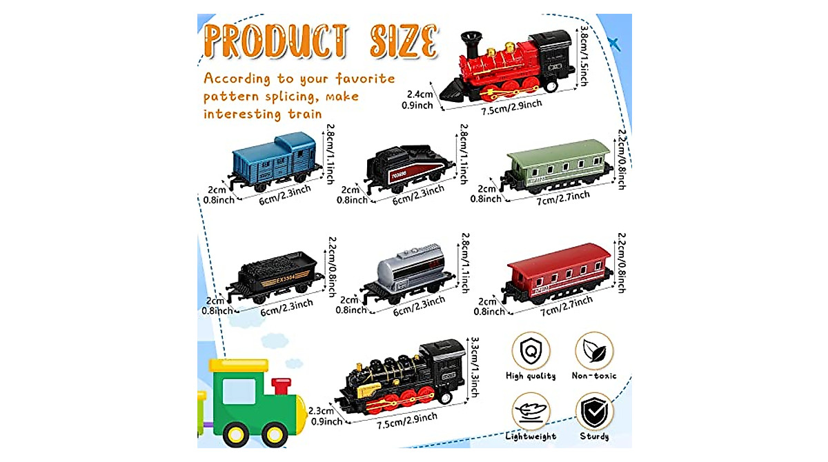 Hanaive Retro Steam Train Pull Back Toys for Kids