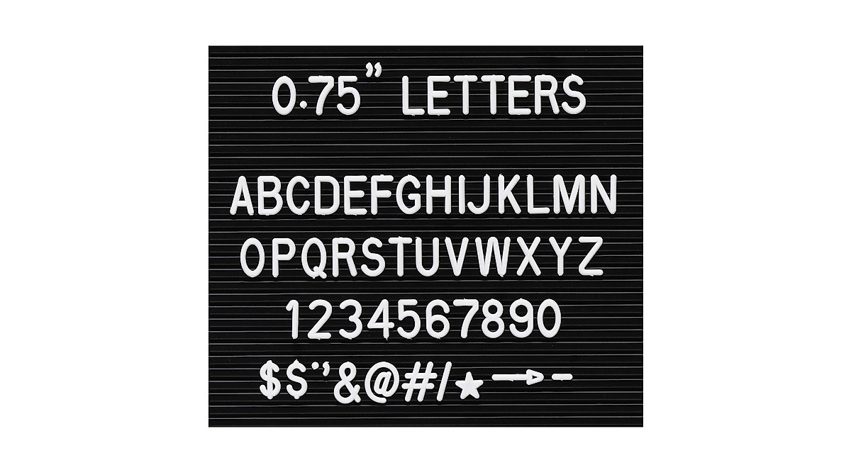 3/4 Inch Plastic Letters Set - 300 Characters for Message Boards