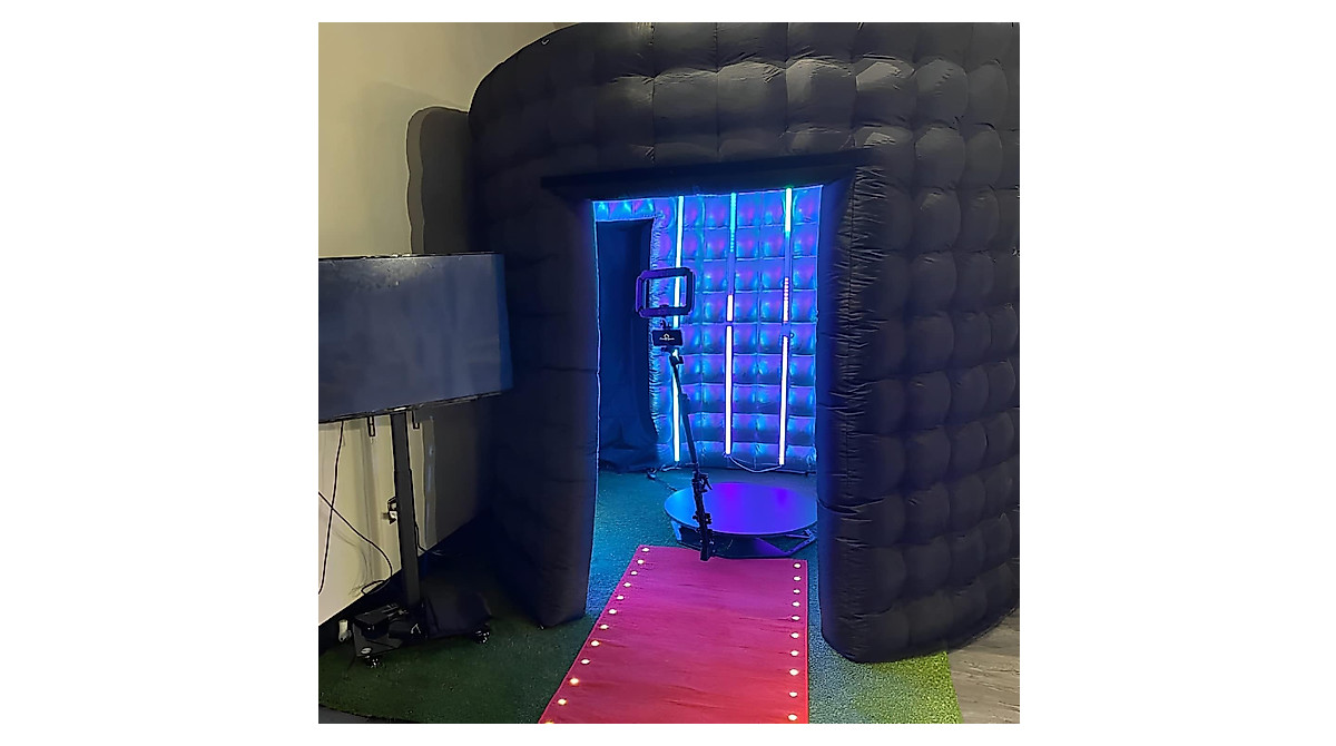 Inflatable 360 Photo Booth Enclosure, RGB Lights Backdrop Photobooth ...