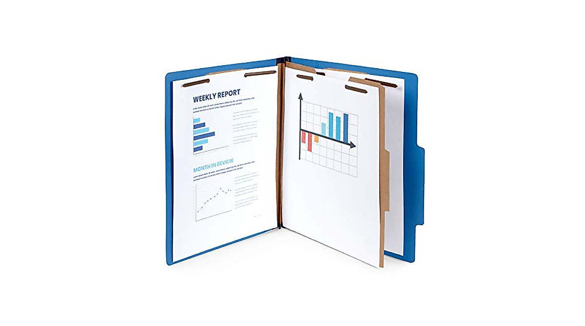 Durable Dark Blue Classification Folders - 10 Pack