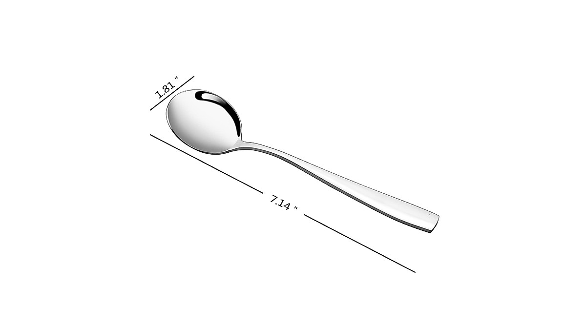 Nicesh 16-Piece Stainless Steel Soup Spoons Set