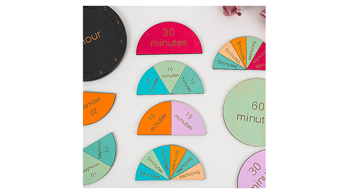 Montessori Fraction Clock Toy for Kids Learning