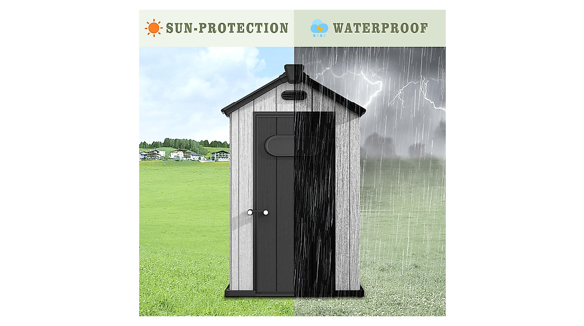UDPATIO 4x4 Resin Outdoor Storage Shed - Weatherproof & Secure