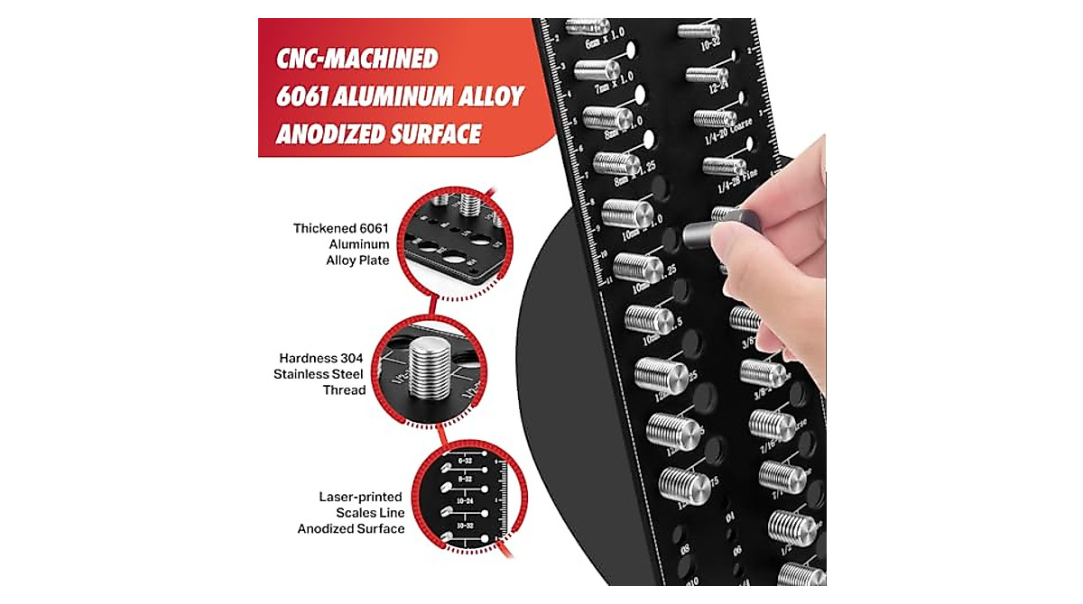 Gohelper Nut & Bolt Thread Checker - Precise Gauge for Screws and Nuts
