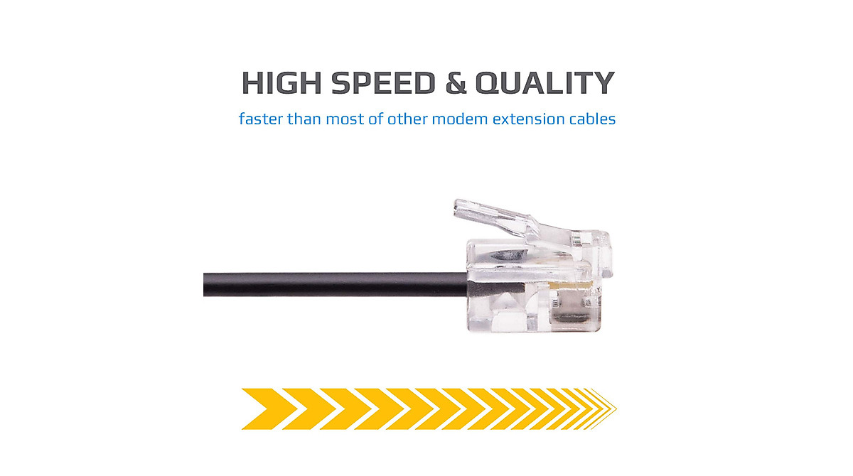 High-Speed Keple RJ11 10ft ADSL Phone Cable for Internet & Phone