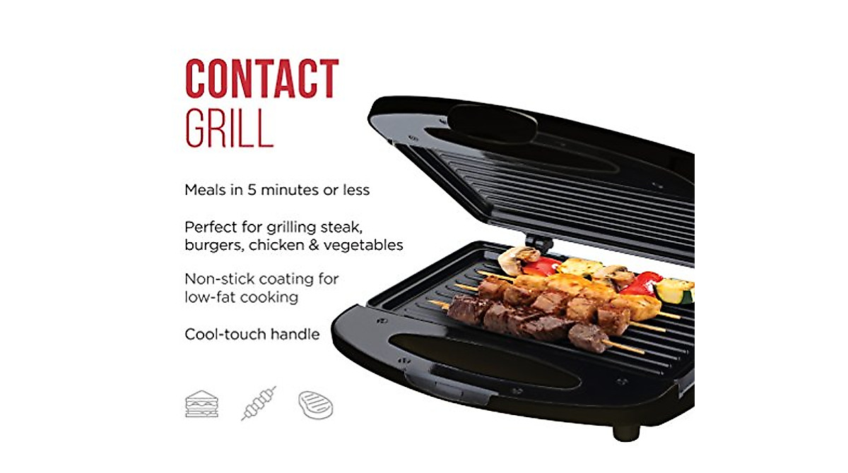 Chefman Electric Contact Grill Griddle for Quick, Versatile Cooking