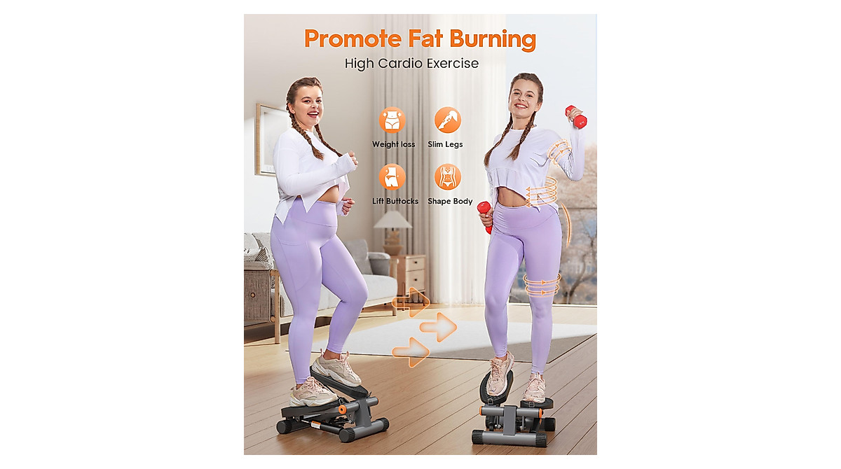 Niceday Mini Stepper with Resistance Bands for Full Body Workout