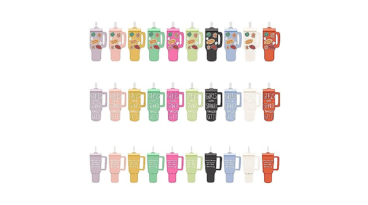 Personalize Water Bottles with 30 Waterproof Stanley Tumbler Stickers