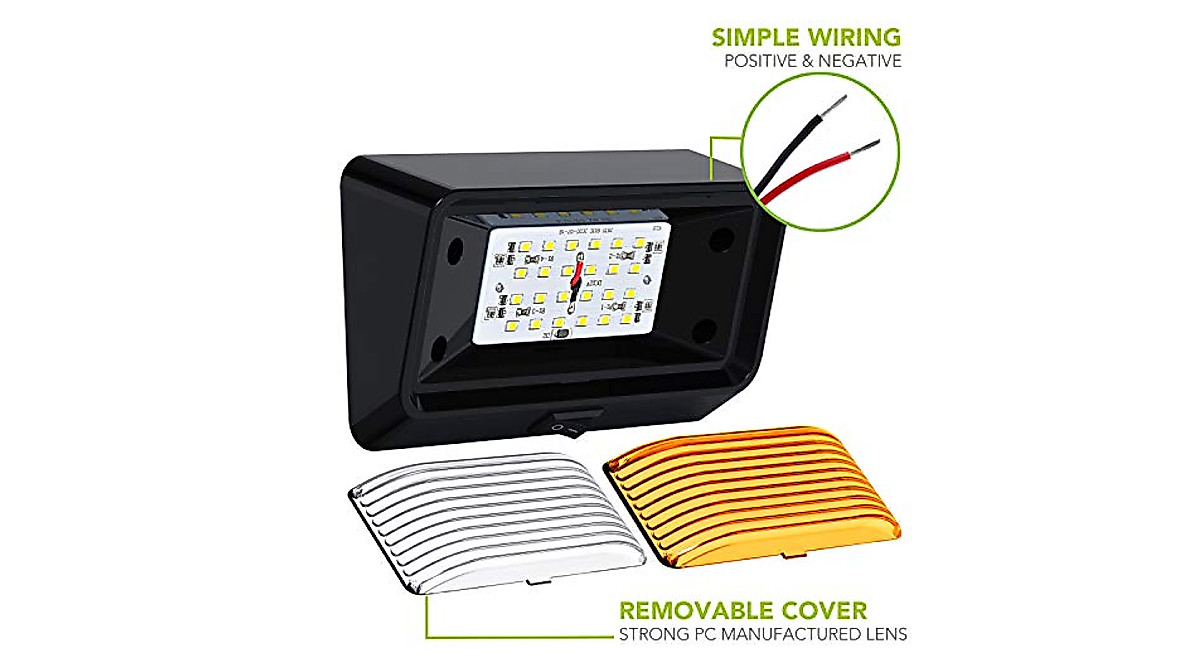 Leisure LED RV Porch Light 2-Pack - 280 Lumens, 12V, Switch