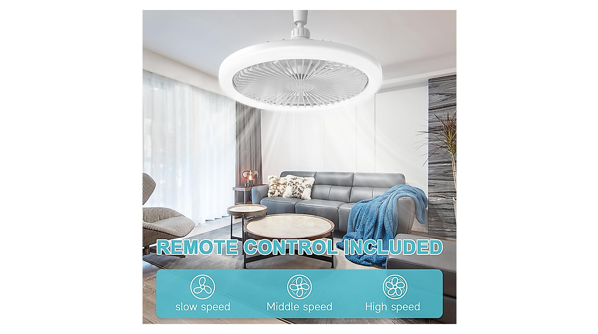 Compact Ceiling Fan with Lights & Remote Control