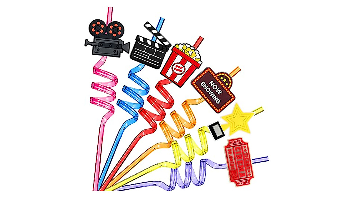 Movie Night Party Straws - 24 Pack Fun Supplies