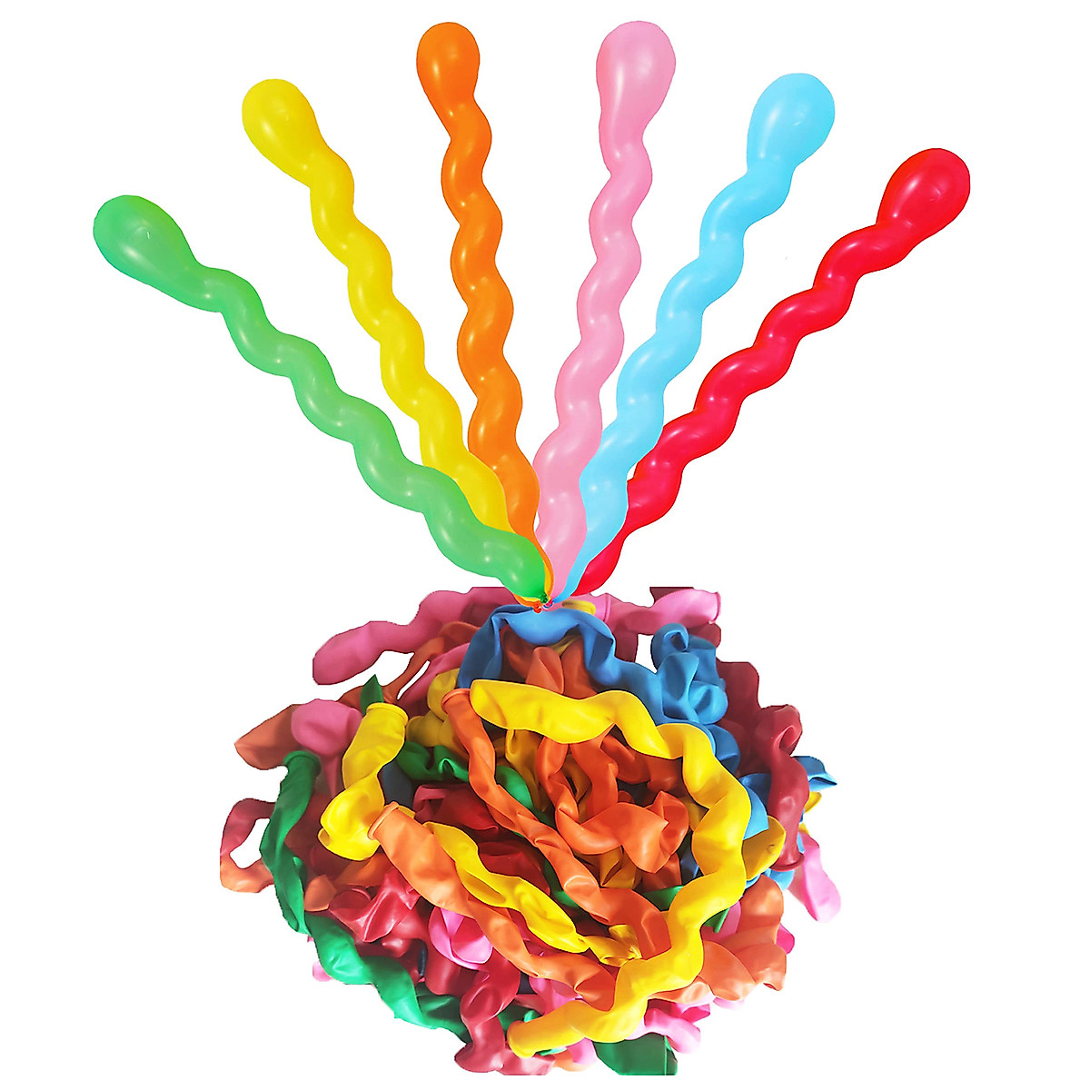 Rainbow Spiral Balloons - 100 Pcs for All Occasions