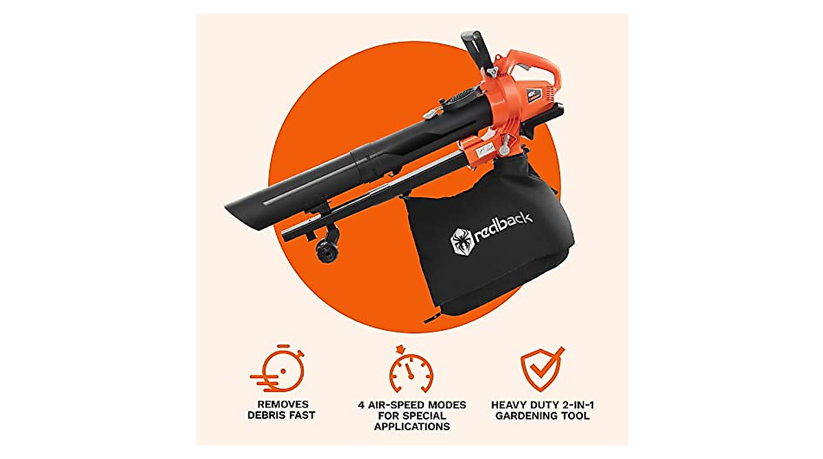 Redback Cordless Leaf Blower Vacuum - Powerful 2-in-1 Tool
