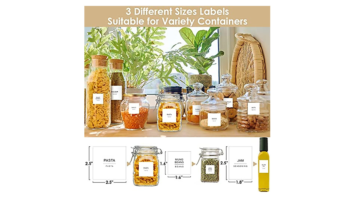 434 Minimalist Waterproof Kitchen Pantry Labels & DIY