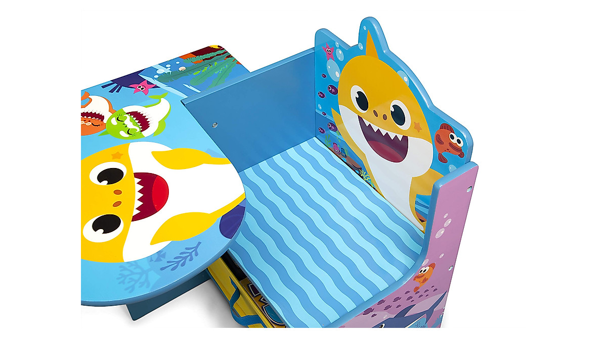 Baby Shark Kids Desk with Storage Bin - Fun & Functional for Ages 3+
