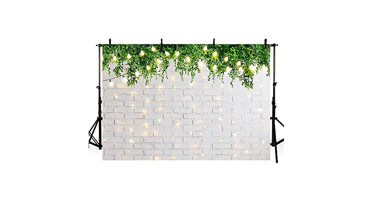 Spring Theme White Brick Wall Backdrop for Photography & Parties