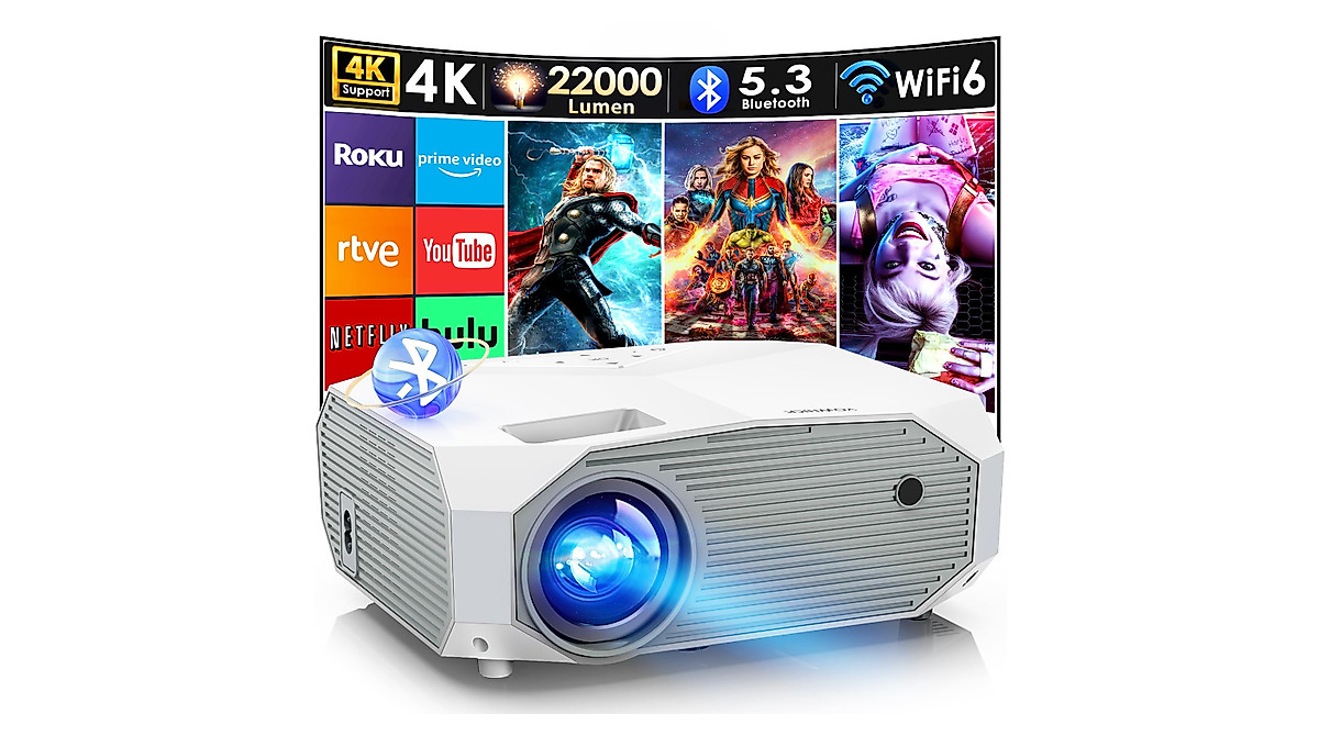 YOWHICK 1080P Projector with 5G WiFi & Bluetooth – 10,000 Lumens, 300 ...