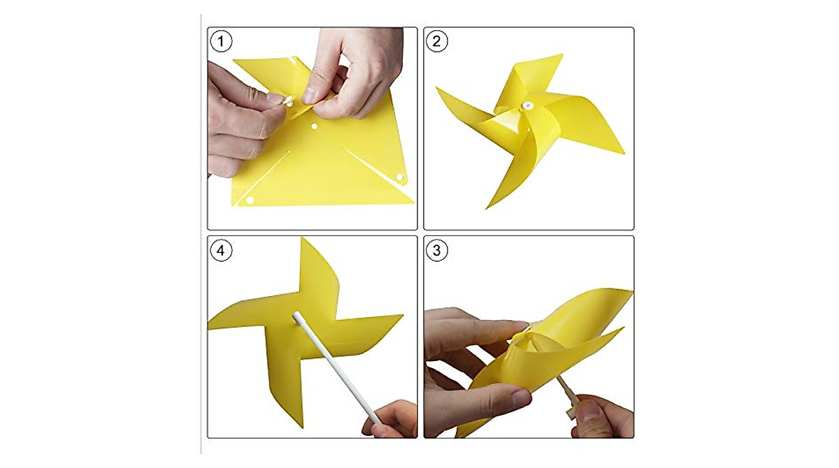 Tsocent 50 Pcs Colorful Pinwheels for Kids & Garden Decor