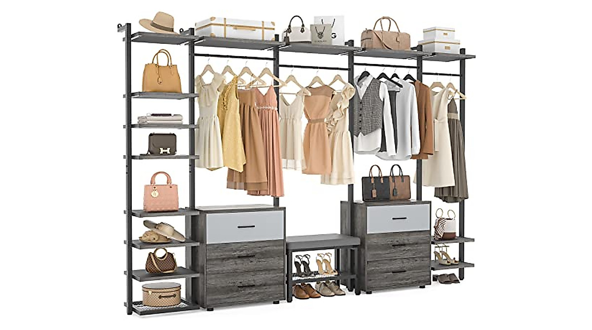 Aheaplus Heavy Duty Closet Organizer & Rack