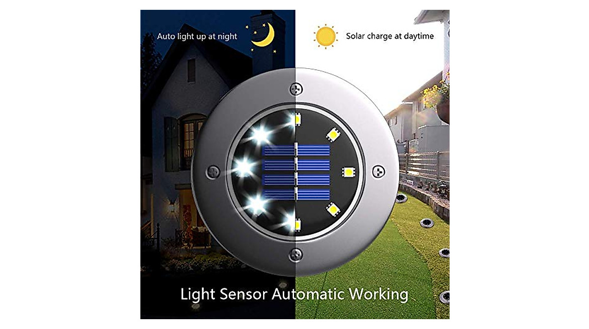 Biling Solar Disk Lights Outdoor – Bright 12-Pack for Pathways & Garden