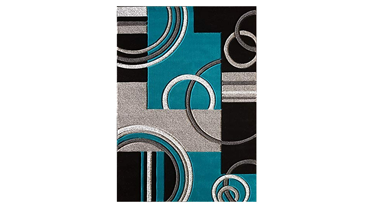 GLORY RUGS 5x7 Turquoise Area Rug - Soft & Durable