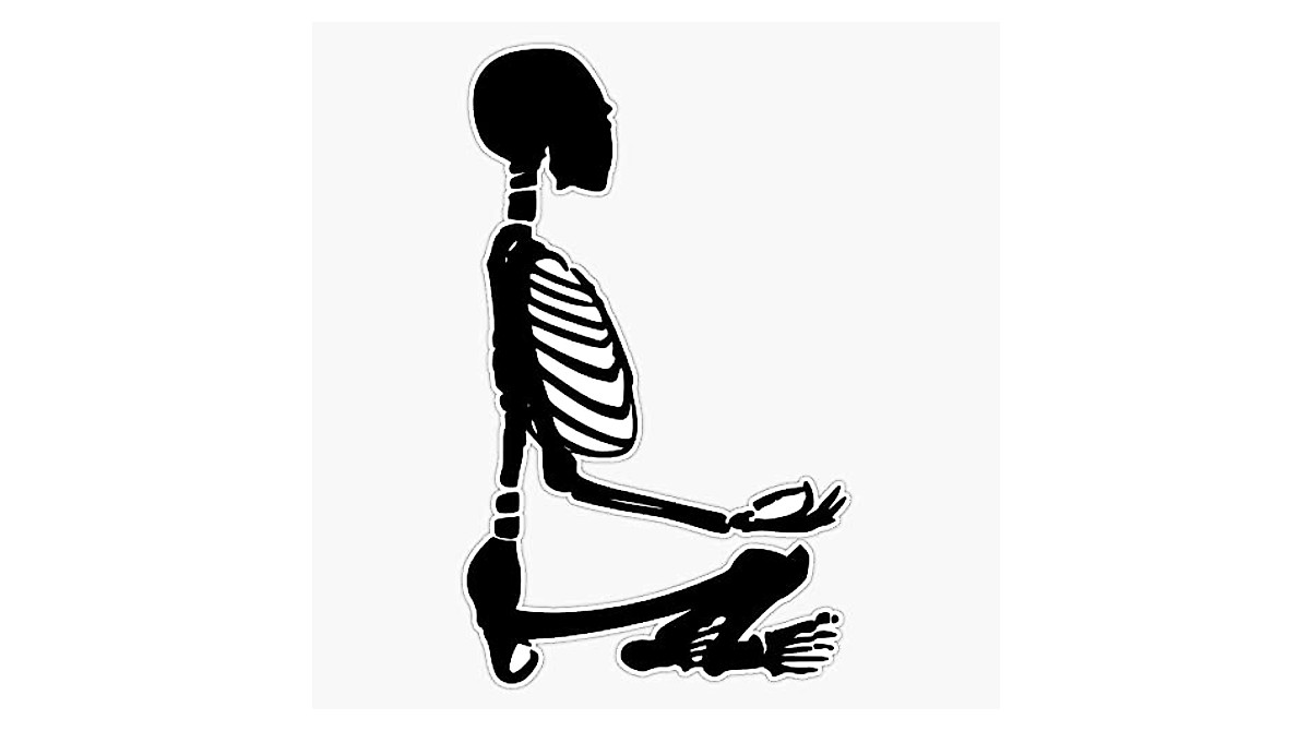 Yoga Skeleton Meditation Pose Sticker - Vinyl Decal