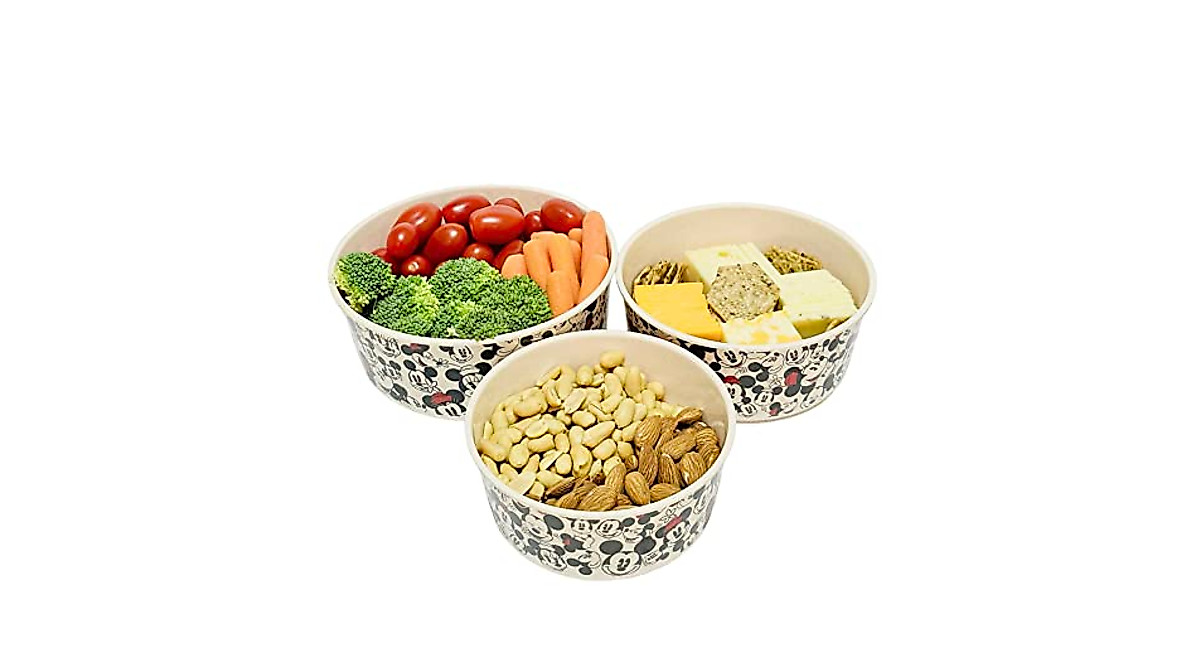 Disney Mickey Bamboo Storage Containers Set of 3 - Eco-Friendly & Stackable